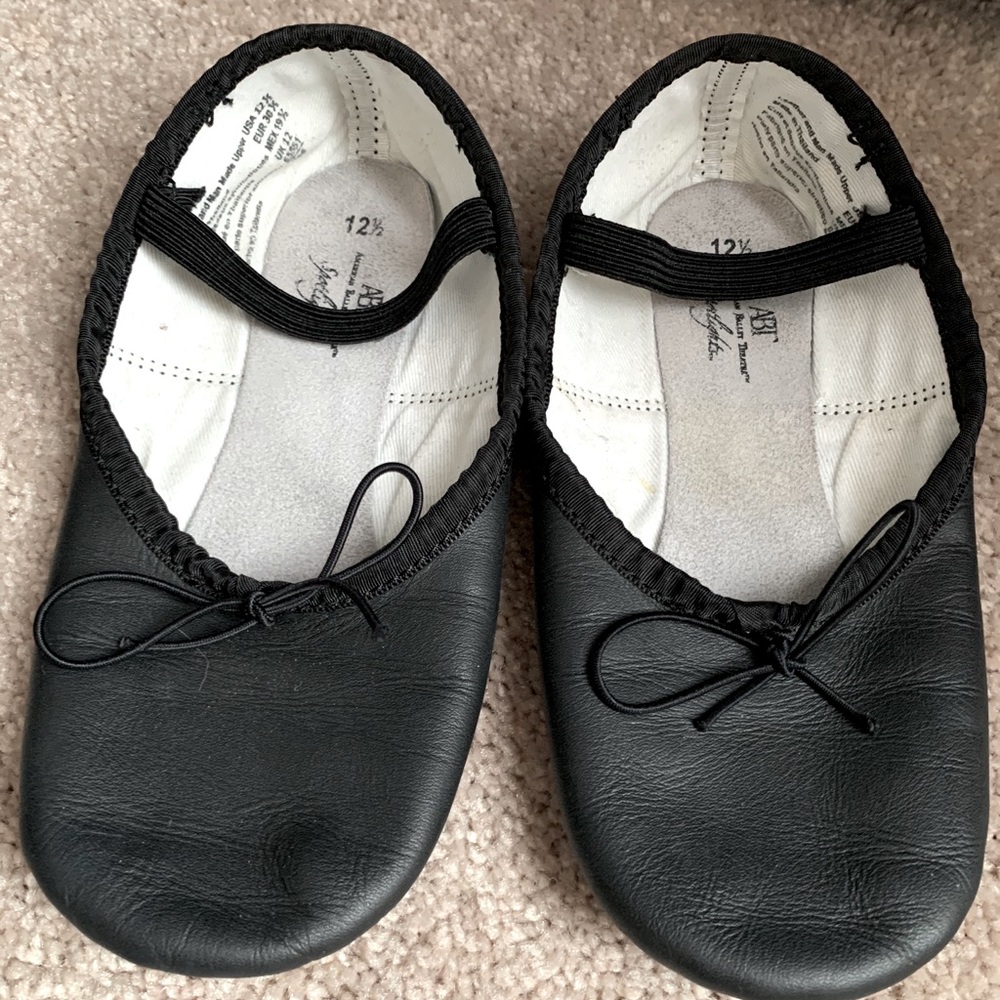 ABT black ballet shoes size 12.5 VGUC